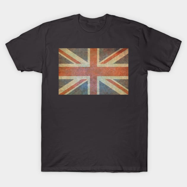 Union Jack with Grunge Texture T-Shirt by SteveHClark